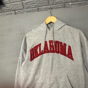 Red Oak Oklahoma Sooners Hoodie Sweatshirt Pullover Gray Size L